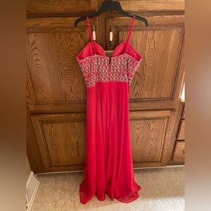 Size 12 Clarisse Hot Pink Bejeweled Prom Dress